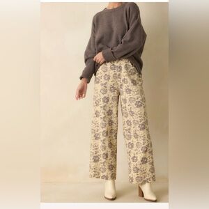Floral Beige Wide-Leg Pants Entro Red Dress NWT Small